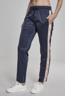 Ladies Button Up Track Pants navy/lightrose/white