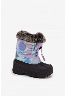 Śniegowce Dziecięce Dziewczęce Z Futerkiem I Ściągaczem Lee Cooper LCJ-25-10-3778 Fioletowe