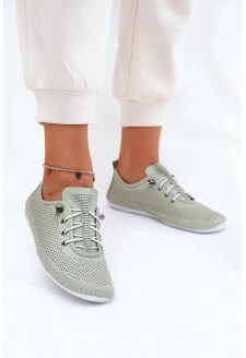 Półbuty Damskie Ze Skóry Naturalnej Artiker 54C0833 Jasnozielone