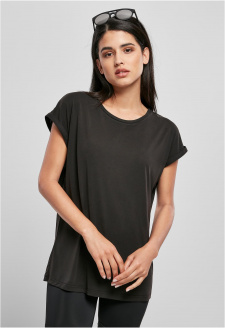 Ladies Modal Extended Shoulder Tee black