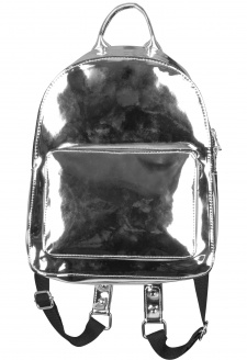 Midi Metallic Backpack silver