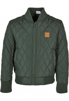 Boys Diamond Quilt Nylon Jacket olive