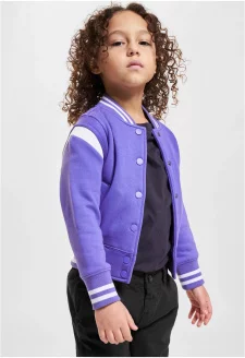 Girls Inset College Sweat Jacket purpleday/white