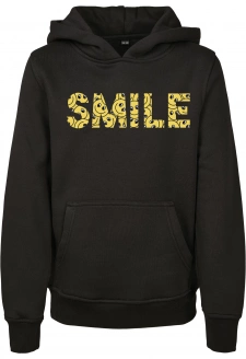 Kids Yellow Smile Box Hoody black