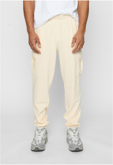 Light Terry Wide Cargo Sweatpants whitesand