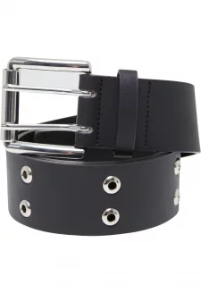 Double Eyelet PU Belt black