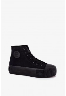 Trampki Damskie Na Platformie Big Star RR274742 Czarne