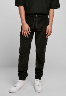 Corduroy Cargo Jogging Pants black