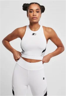 Ladies Starter Sports Cropped Top white/black