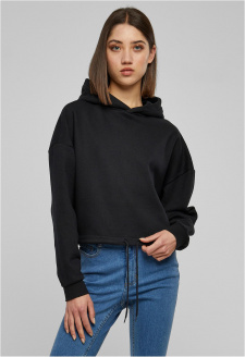 Ladies Cropped Oversized Hoodie black