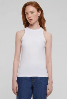 Ladies Racer Back Rib Top white