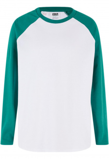 Boys Organic Oversized Raglan Longsleeve white/green