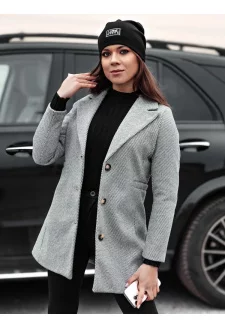 Płaszcz damski jednorzędowy BELVEONE szary Dstreet NY0733