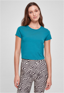 Ladies Stretch Jersey Cropped Tee watergreen