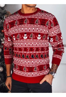 Sweter męski świąteczny czerwony Dstreet WX2164