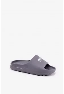 Piankowe Klapki Męskie Z Logo Big Star RR174A013 Szare