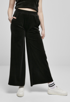 Ladies High Waist Straight Velvet Sweatpants black