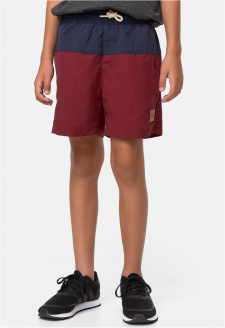 Boys Block Swim Shorts navy/burgundy