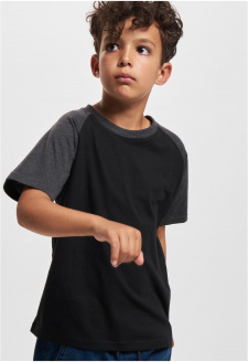 Boys Raglan Contrast Tee black/charcoal