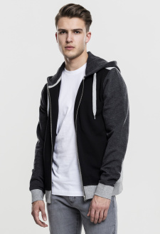 3- Tone Sweat Zip Hoody black/grey/charcoal