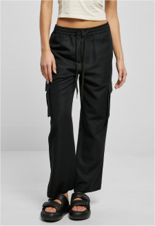 Ladies Vicose Straight Leg Cargo Pants black