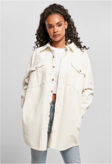 Ladies Long Corduroy Overshirt whitesand