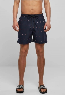 Embroidery Swim Shorts midnightnavyflamingo