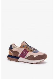 Zamszowe Sneakersy Męskie Na Platformie Big Star RR174475 Hi-Poly System Beżowe