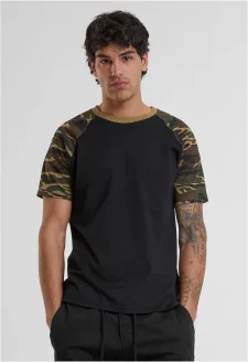 Raglan Contrast Tee blk/woodcamo