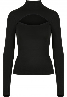 Ladies Cut-Out Turtleneck Longsleeve black