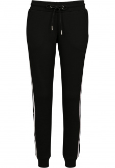 Ladies College Contrast Sweatpants black/white/black