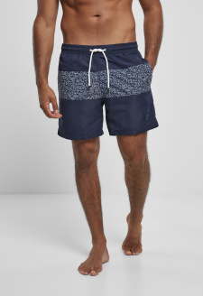 Mid Block Pattern Swim Shorts darkwater