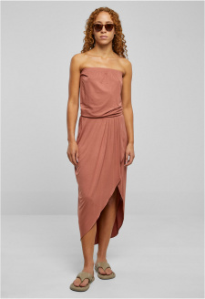 Ladies Viscose Bandeau Dress terracotta