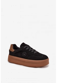 Sneakersy Damskie Na Platformie Big Star SS274761 Czarne