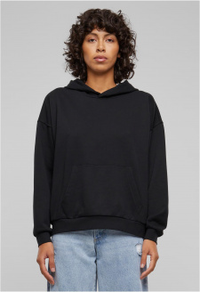 Ladies Light Terry Oversized Hoodie black