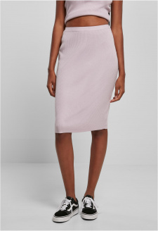 Ladies Rib Knit Midi Skirt lilac