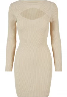 Ladies Cut Out Dress sand