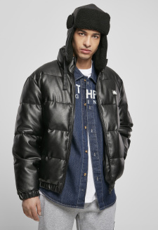 Southpole Imitation Leather Bubble Jacket black