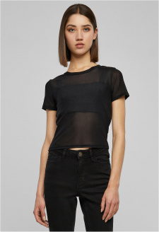 Ladies Short Mesh Tee black