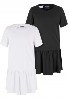 Girls Valance Tee Dress 2-Pack white+black