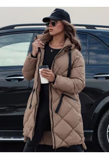 Kurtka damska oversize MELODY ciemnobeżowa Dstreet TY4562