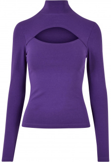 Ladies Cut-Out Turtleneck Longsleeve realviolet