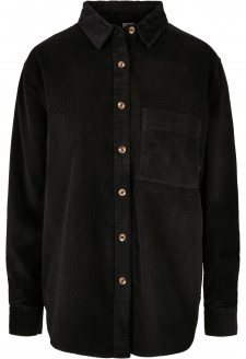 Ladies Corduroy Oversized Shirt black