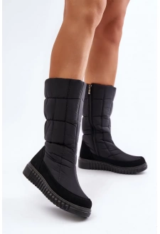 Śniegowce Damskie Na Zamek Progress PROGJ-24-144 Czarne