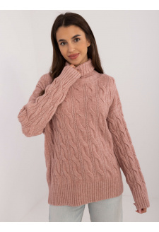 Sweter-AT-SW-23445.00-ciemny różowy