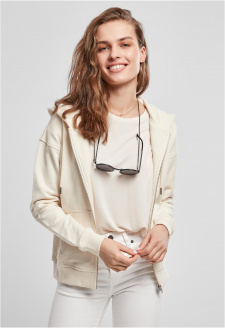 Ladies Organic Terry Zip Hoody whitesand