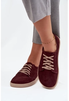 Trampki Typu Barefoot Z Naturalnego Zamszu Zazoo 314 Bordowe