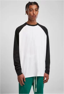 Organic Oversized Raglan Longsleeve white/black