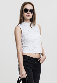 Ladies Space Dye Top wht/blk