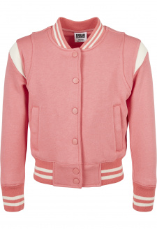 Girls Inset College Sweat Jacket palepink/whitesand